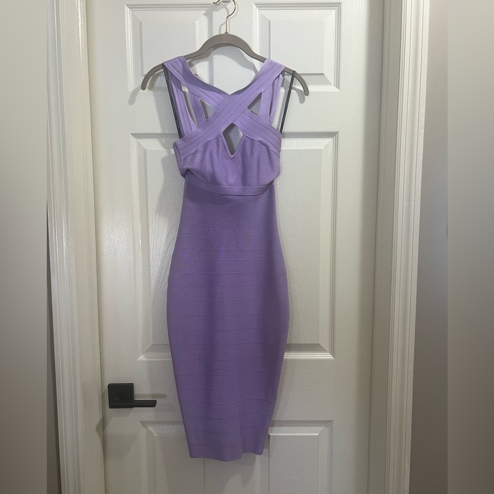 Marciano light purple bandage dress